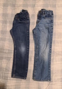 Lot of 2 Boys Lucky Brand and Levi’s Blue Black Jeans Size 8 Adjustable Waist - Picture 1 of 9