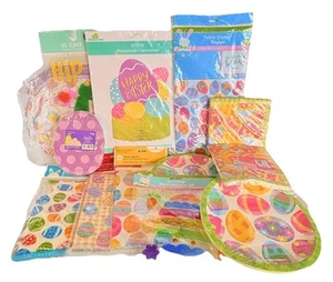 227 pc Happy Easter Party Decorations Bunny Eggs Rabbit Easter Themed Decor - Picture 1 of 7