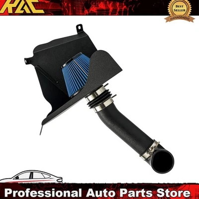 Kit de admisión de aire frío para Jeep Cherokee L6 91-01 4L con protector térmico filtro azul de 3" Foto 1 de 4