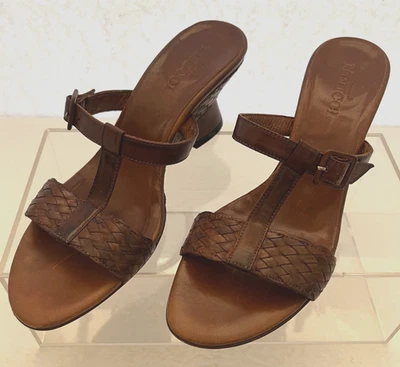 VTG 1980s-90s Sesto Meucci WOVEN Brown Leather Sandal size 7  Narrow - Image 1 of 4