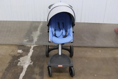 Stokke Xplory Newborn Stroller W/ Wheel Lock Blue & Gray - Image 1 of 4