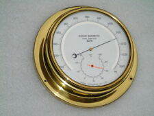 ALL BRASS SANOH JAPAN SBR-502 SHIPS BOAT WEATHER ANEROID BAROMETER THERMOMETER