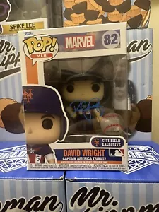 Signed David Wright NY Mets Marvel Captain America Funko Pop GTP IP Autograph - Picture 1 of 7