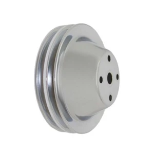 Small Block Chevy Long Water Pump Pulley Steel Double-Groove 6.300in Chrome - Bild 1 von 3