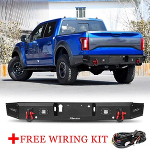 Steel Rear Bumper For 2015 2016 2017 2018-2023 Ford F-150 w/LED Light + Wiring - Picture 1 of 16
