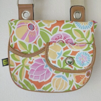Lily Bloom Pink Green Orange Floral Shoulder Bag Adjustable Crossbody Purse - Image 1 of 4