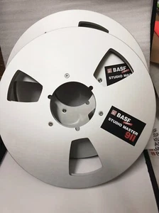A Pair silver 10.5'' BASF Aluminum Take Up Reel Empty For 1/4" Tape Recorders - Picture 1 of 3