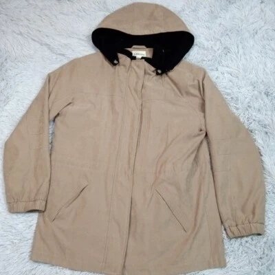 Chaqueta St. John's Bay para mujer doblada L imitación gamuza capucha suave acogedora cálida cremallera Foto 1 de 4