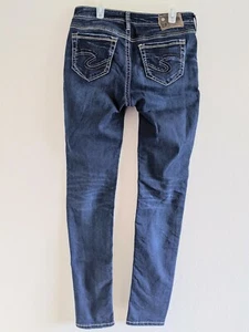 Silberne Damenjeans Suki High Super Skinny Denim Etikett Größe W28 x L31 Junior Größe 4 - Bild 1 von 10