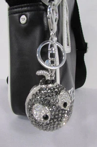Neu großer silberner Vogel Metall Schlüsselanhänger Ring Brieftasche Anhänger großer wütender Boom Strass - Bild 1 von 12