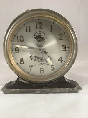 Vintage Metal National Call Eight 8 Day Automatic Alarm Clock Made Bristol Conn - Image 1 of 4