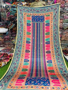 1 Pc Women Chanderi Silk Handmade Multi Dupatta Scarf Sequenc Assorted Color - Picture 1 of 16