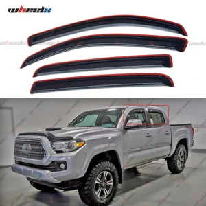 Window Vent Visor Rain Guard Deflectors for Toyota Tacoma Double Cab 2016-2023 - Picture 1 of 8