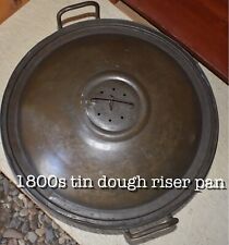 Antique NEW KINK Vintage Dough Riser Bread Pan PRIMITIVE Tin Bowl Vented Lid