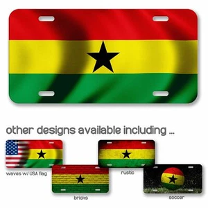 High Grade Aluminum License Plate - Flag of Ghana (Ghanaian) - Many Options - Picture 1 of 10