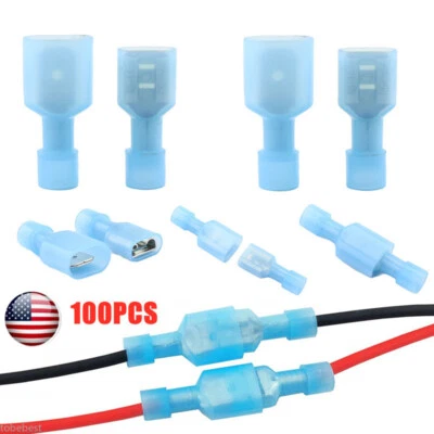 100件装尼龙母头绝缘铁锹线连接器16-14AWG压接端子 — 第 1/4 张图片