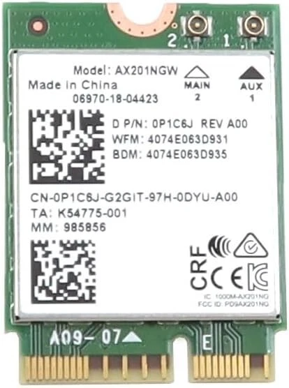 Intel Ax201ngw Dual Band Wi-fi 5.0 and 2.4ghz Bluetooth Network Card 1497