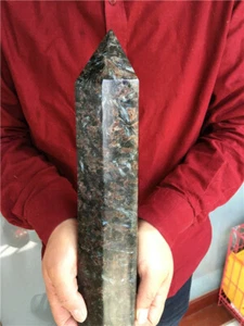 3400g Gold Flash Russian Astrophylite with Garnet Pyrite Point Healing 383s - Picture 1 of 8