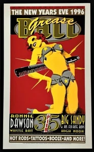 Grease Ball POSTER Ronnie Dawson Big Sandy Psychic Sparkplug Silkscreen New Year - Picture 1 of 1