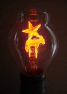 Vintage Duro-Lite Democratic Party Neon Glow Bulb Aerolux Type Light Bulb - Picture 1 of 5