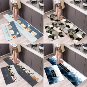 Non-Slip Kitchen Door Carpet Anti-Oil Floor Rug Waterproof Mat Pad Bathroom Home - Picture 1 of 20