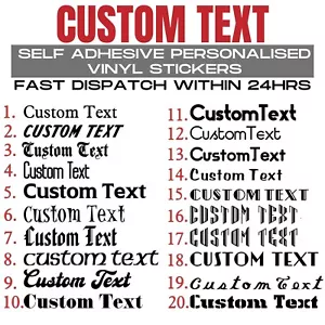 Personalised Name Vinyl Sticker Word Text Cut Fancy Font Sticker Sentance custom - Picture 1 of 4