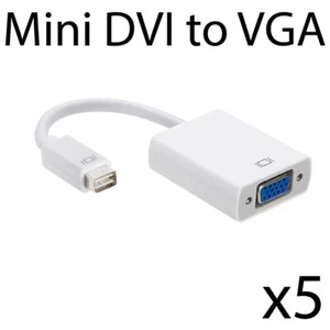 Mini DVI to VGA Adapter Monitor Connector Converter for MacBook PowerBook 5PCS - Afbeelding 1 van 4