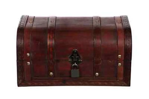 2.Wahl Truhe 86002S Kiste MIT Schloss und Schlüsseln Holztruhe abschließbar 30cm - Bild 1 von 3