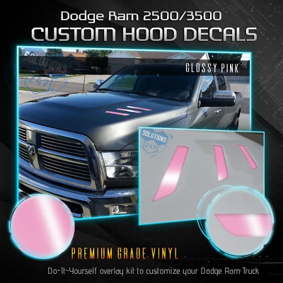 抽油烟机通风口贴花插入件适用于 2010 - 2018 道奇 RAM 2500 3500 HD 光面光泽表面 — 第 1/4 张图片