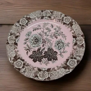 Plato de Cena Spode Archive Collection "Jasmine" 103/4" Rosa/Marrón Floral EC Eng. - Imagen 1 de 7