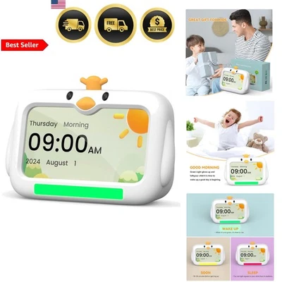Kids Alarm Clock OK to Wake with Lights Night Sounds Sleep Training - Image 1 of 4
