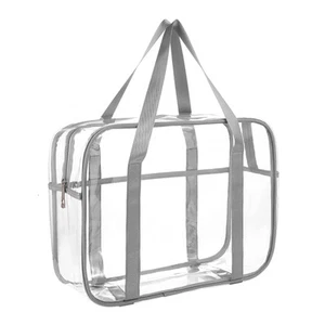 Large Clear Makeup Bags Thick Pvc Zippered Clear Toiletry Bag Clear Tote Bags Co - Picture 1 of 6