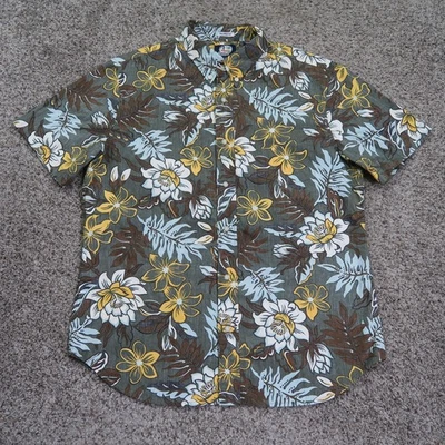 Reyn Spooner Shirt Mens Large Green Floral Hawaiian Tailored Fit Cotton Aloha - Image 1 of 4