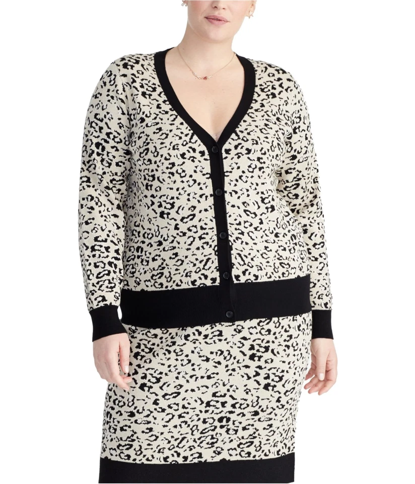 Suéter cárdigan Rachel Roy Leo para mujer, beige, talla grande, 1X Foto 1 de 1