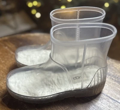 Botas de lluvia UGG Drizlita transparentes impermeables de goma plantillas de piel de oveja para mujer talla 6 Foto 1 de 4