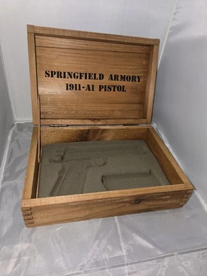 Factory Springfield Armory A1 1911 Wood box Case Storage Display - Image 1 of 4