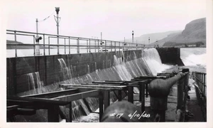 VTG Photo Water Dam Architecture Falls Walkway Pipe Rails Spillway 1948 - Picture 1 of 1
