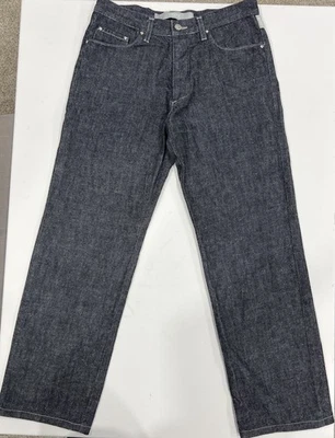 "Pantalones de mezclilla Versace Jeans Couture para hombre azul oscuro talla 32 hechos en Italia entrepierna 28,5""" Foto 1 de 4