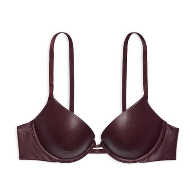 Sujetador push-up Victoria's Secret muy sexy de cuero sintético 32C *marrón borgoña* ¡NUEVO! Foto 1 de 3