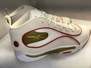 Men Reebok Answer III 3 Sneakers White Red Gold 100200996  Iverson Size 9.5 - Picture 1 of 12