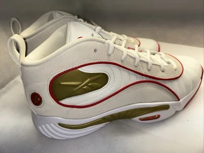 Hombres Reebok Answer III 3 Zapatos Tenis Blanco Rojo Dorado 100200996 Iverson Talla 10 Foto 1 de 4