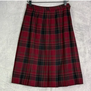 Vintage Pendleton rot kariert 100 % Wolle Faltenrock Gr. 6 Petite Academia adrett - Bild 1 von 9