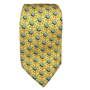 Vineyard Vines Martha’s Vineyard 100% Silk Tie Yellow W/ Money Trees USA - Picture 1 of 5