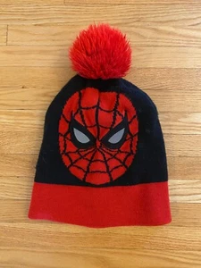 Masque Marvel Spiderman Beanie chapeau d'hiver tricoté avec pom pom pom brodé réfléchissant - Photo 1/10