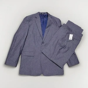 NAUTICA Big Boys Blue Iridescent Twill Suit, 2 Piece Set, 18 Regular - Picture 1 of 9