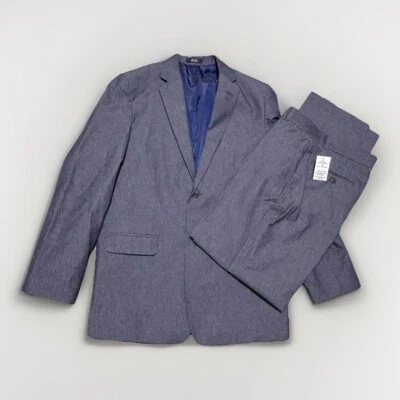 NAUTICA Big Boys Blue Iridescent Twill Suit, 2 Piece Set, 18 Regular - Image 1 of 4