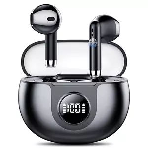 Bluetooth 5.3 Wireless Earbuds, 60H Playtime, Deep Bass, Waterproof, Mic - Picture 1 of 12