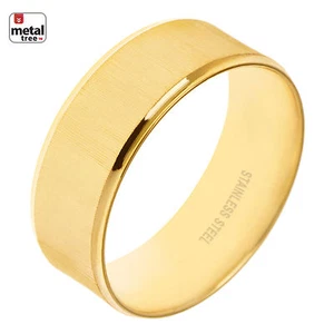 NEW Men's Women's 8MM Stainless Steel Wedding Classic Brushed High Polished Ring - Picture 1 of 6