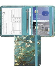 PU Leather 4x3 CDC Vaccination Immunization Record Protector Wallet - Picture 1 of 2