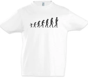 Human Evolution Boys T-Shirt Fun Geek Nerd Ape Apes Charles Darwin Biologist - Picture 1 of 1